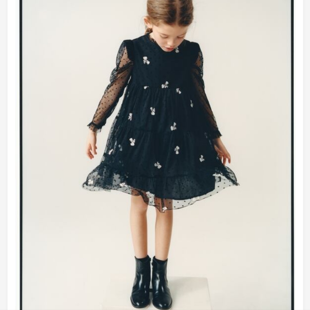 Zara black tulle dress